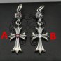 Chrome Hearts Cross Round ball Pendant S925 Sterling Silver Retro cross rock punk zircon Pendant