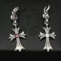 Chrome Hearts Cross Round ball Pendant S925 Sterling Silver Retro cross rock punk zircon Pendant