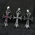 Chrome Hearts Cross Retro Pendant S925 Sterling Silver cross rock punk zircon Pendant