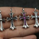 Chrome Hearts Cross punk Retro Pendant S925 Sterling Silver cross rock zircon Pendant