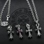 Chrome Hearts Pendant S925 Sterling Silver cross rock zircon Pendant