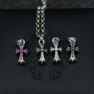 Chrome Hearts Pendant S925 Sterling Silver cross rock zircon Pendant