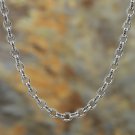 Chrome Hearts Paper Chain S925 Sterling Silver Classic Rome alphabet Fashion Necklace 4 mm diameter