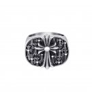 Chrome Hearts Tombstone Cross ring S925 Sterling Silver ring Cross gravestone rock ring Punk ring