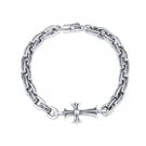 Chrome Hearts Rome alphabet Bracelet S925 Sterling Silver Handmade Punk retro Cross Bracelet