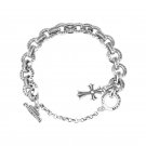 Chrome Hearts Rome alphabet Cross Bracelet S925 Sterling Silver Fashion personality Bracelet