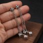 Chrome Hearts Cross dice fringed eardrop Earring S925 Sterling Silver Earring - Handmade jewellery