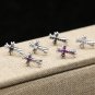 S925 Sterling Silver Zircon Earring -Chrome Hearts Retro Cross Earrings  Handmade  jewellery