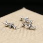 S925 Sterling Silver Zircon Earring -Chrome Hearts Retro Earrings  Handmade Cross jewellery
