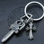 Chrome Hearts Key buckle Retro cross dagger bag Hanging jewelry S925 Sterling Silver Key buckle