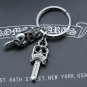 Chrome Hearts Key buckle Retro Double daggers bag Hanging jewelry S925 Sterling Silver Key buckle