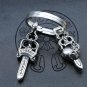 Chrome Hearts Key buckle Retro Double daggers bag Hanging jewelry S925 Sterling Silver Key buckle