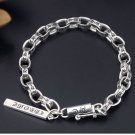 Chrome Hearts Cross Rome alphabet Bracelet S925 Sterling Silver Handmade Pendant Bracelet