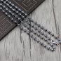 Chrome Hearts Necklace S925 Sterling Silver Simple Cross bead necklace