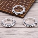 S925 Sterling Silver punk fashion Cruciferous flower ring, Chrome Hearts cross totem ring