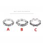S925 Sterling Silver punk fashion Cruciferous flower ring, Chrome Hearts cross totem ring