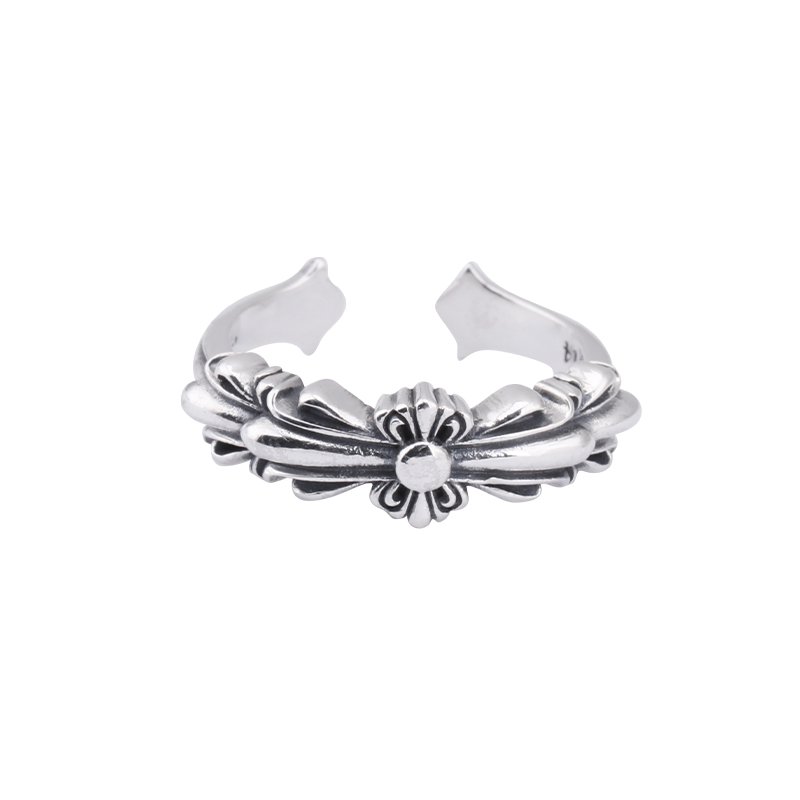 Chrome Hearts Cross Handmade ring S925 Sterling Silver lovers Opening adjustment ring