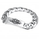 Chrome Hearts Cross Rock and roll style Bracelet S925 Sterling Silver Handmade Punk retro Bracelet