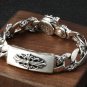 Chrome Hearts Cross Floral Bracelet S925 Sterling Silver Handmade Punk retro Lobster clasp Bracelet