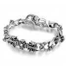 Chrome Hearts Personality flame cross Bracelet S925 Sterling Silver Handmade Punk retro Bracelet