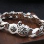 Chrome Hearts Personality flame cross Bracelet S925 Sterling Silver Handmade Punk retro Bracelet