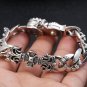 Chrome Hearts Personality flame cross Bracelet S925 Sterling Silver Handmade Punk retro Bracelet