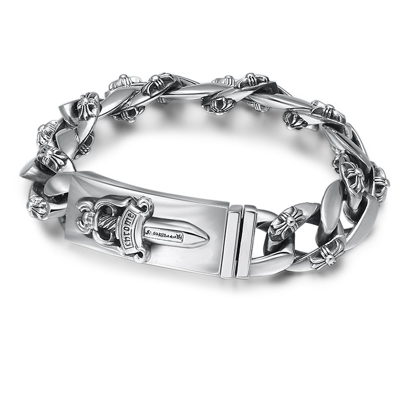 Chrome Hearts dagger Handmade bracelet S925 Sterling Silver Punk retro Bracelet