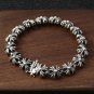 Chrome Hearts Retro creative splicing Cross Bracelet S925 Sterling Silver Punk Handmade Bracelet