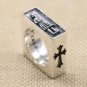 Chrome Hearts Cross Square Skull Ring S925 Sterling Silver Rock Punk ring