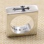 Chrome Hearts Cross Square Skull Ring S925 Sterling Silver Rock Punk ring