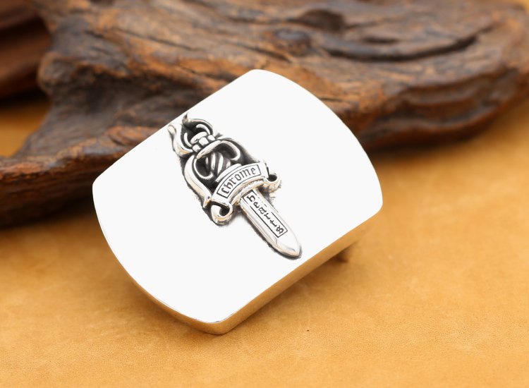 Punk style Cross swallow tail flower belt buckle S925 Sterling Silver  Chrome Hearts jewelry