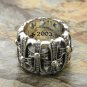 Chrome Hearts cemetery crosses ring S925 Sterling Silver Cross Tombstone Punk Mosaic zircon ring