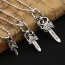 Chrome Hearts dagger Pendant S925 Sterling Silver Retro  rock punk Handmade Pendant