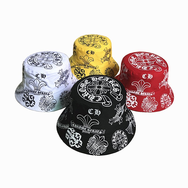 Chrome Hearts Embroidered basin hat outdoor couple sunshade hat CH letter fisherman hat
