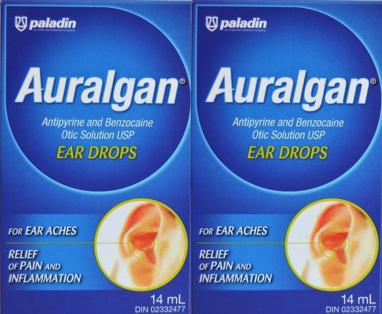 Auralgan Ear Drops Relief of Ear Aches Pain 2 boxes from CANADA