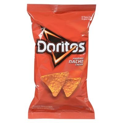 DORITOS Nacho cheese tortilla chips 4 bags x 255g From canada