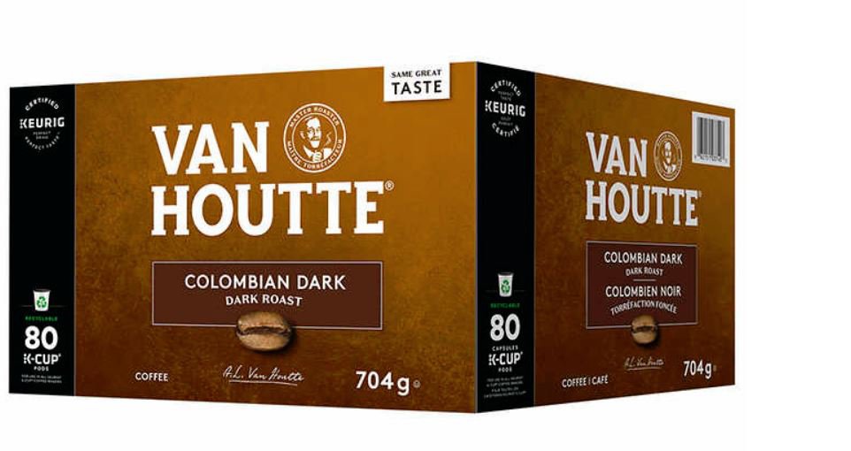 Van Houtte Colombian Dark Coffee 80 kcups From Canada