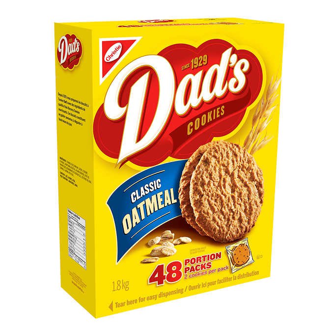 Dad’s Cookies Classic Oatmeal 48pack of 2 1.8kg From Canada