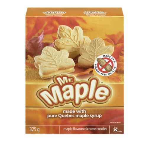 PC Mr Maple Cookies Made with Pure Quebec Maple Syrup 1 box 325gr From Canada