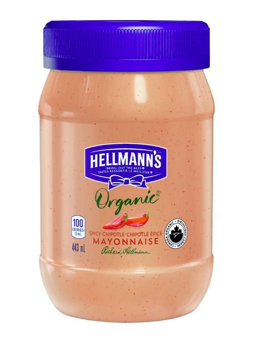 Hellmann's Organic Spicy Chipotle Mayonnaise, 443ml From Canada