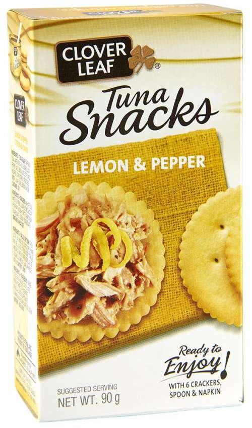 CLOVER LEAF Tuna Snacks Lemon & pepper tuna snack with crackers 90 G 12 boxes From Canada