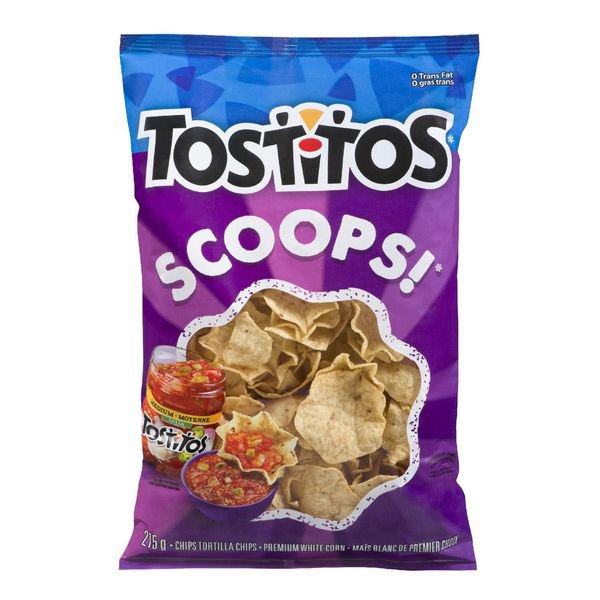 Original TOSTITOS® Scoops® tortilla chips 215 G Made by Frito Lay Canada