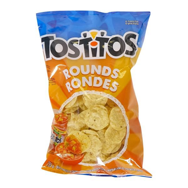 Original TOSTITOS® Round tortilla chips 295 G Made by Frito Lay Canada