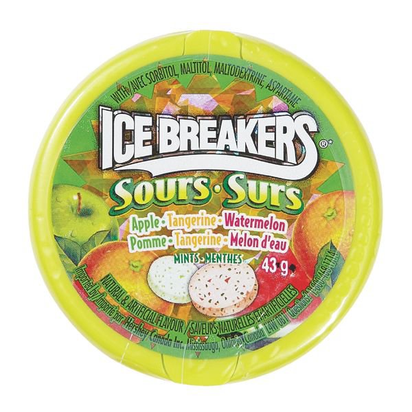 ICE BREAKERS Apple, tangerine & watermelon flavoured sour mints 43 G X ...