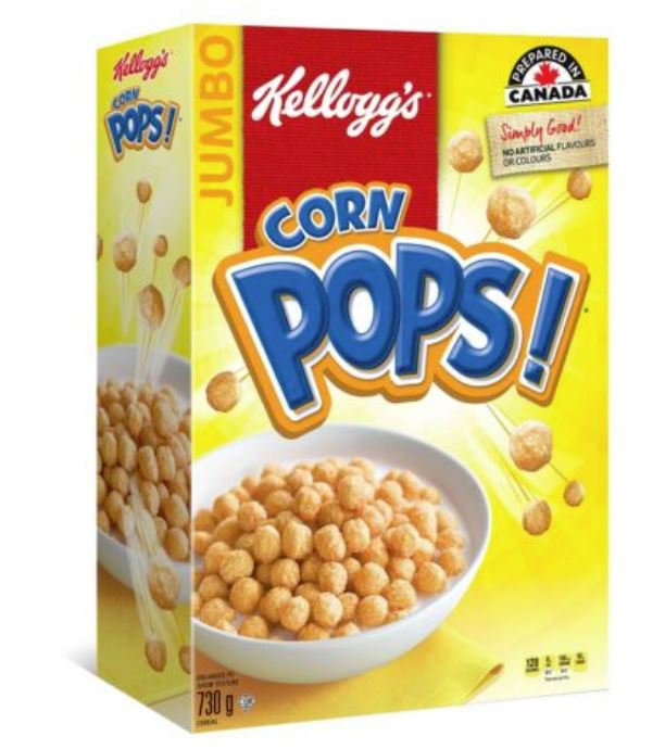 Kellogg's Corn Pops Cereal Jumbo Size 730 Gram From Canada
