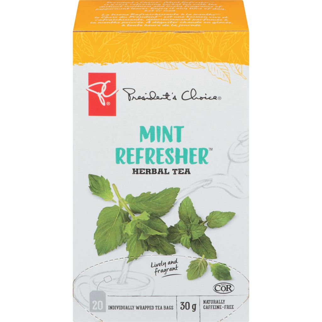 PRESIDENT'S CHOICE Mint Refresher Herbal Tea 20 ea X 6 = 120 bagsfrom