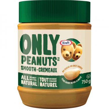 Kraft Peanut Butter All Natural Smooth 4 Jars 750g Each Canadian Made for  sale online