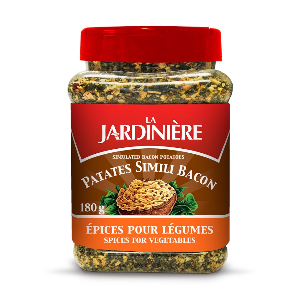 No fat  No meat Simulated Bacon Potatoes seasoning 180 g  X6 by La jardiniere From canada