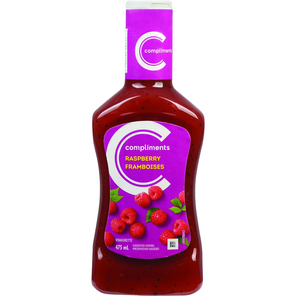 4 Compliment-Raspberry Vinaigrette Dressing 475ml Each - From Canada ALWAYS FRESH From Canada