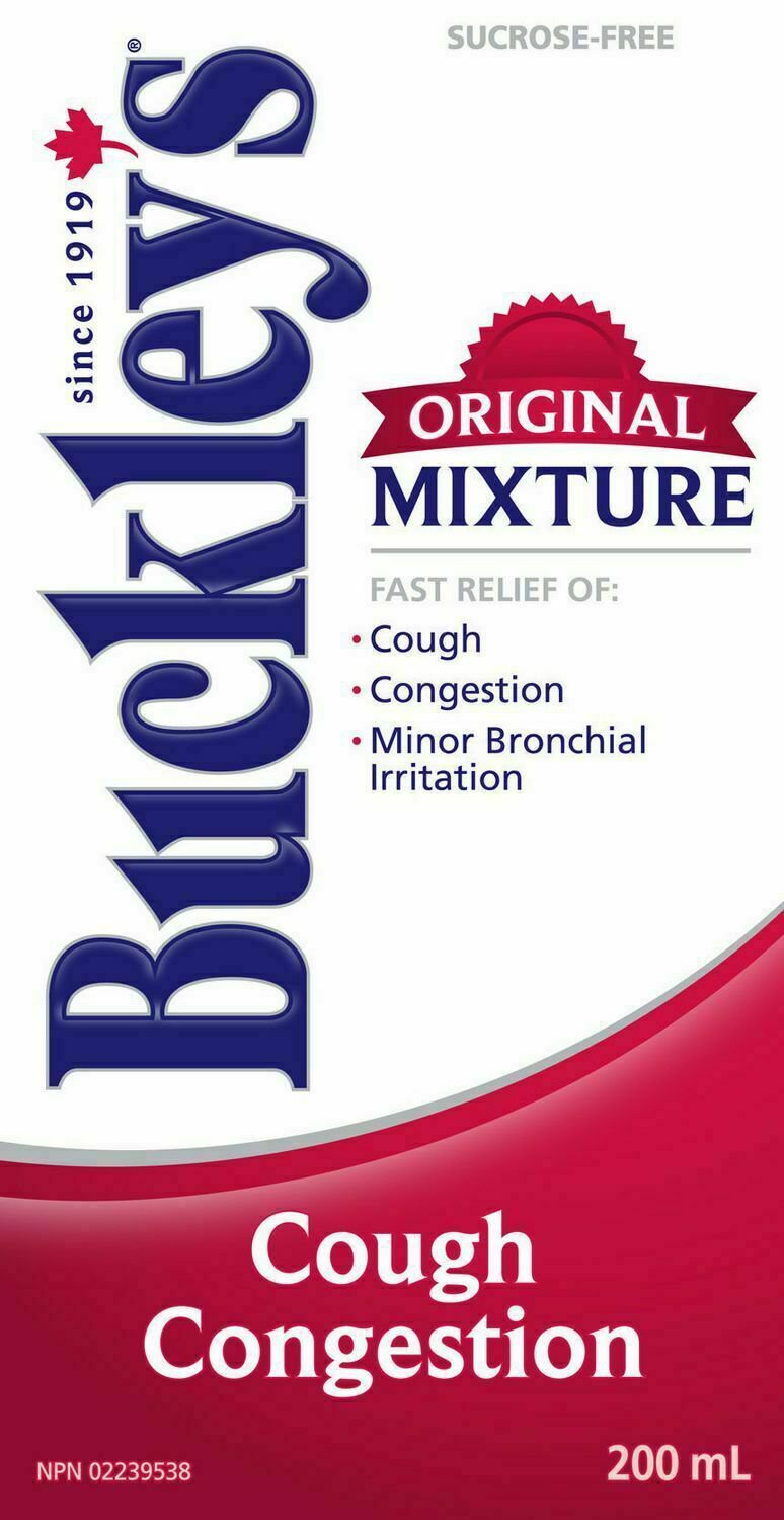 2 PACK Buckley's Original Mixture Cough & Congestion Syrup Large Size 200ml EACH From Canada